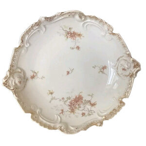 Leonard Vienna Austria Porcelain Bowl W/Gold Gild & Floral Pattern Glossy Vntg